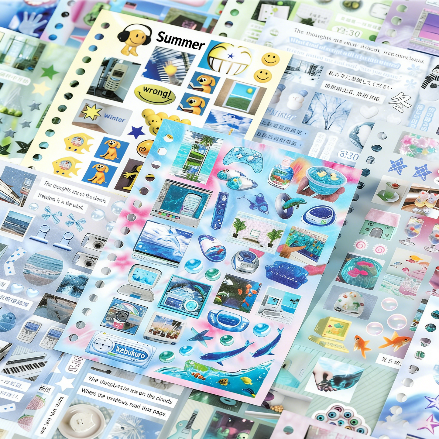 30 Vintage-style Planner Stickers Book