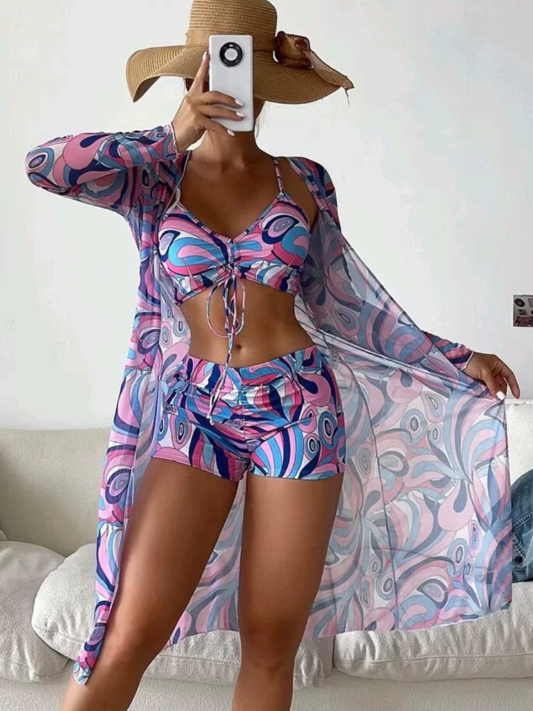 Women's Swimwear High Waisted 3-Piece Set