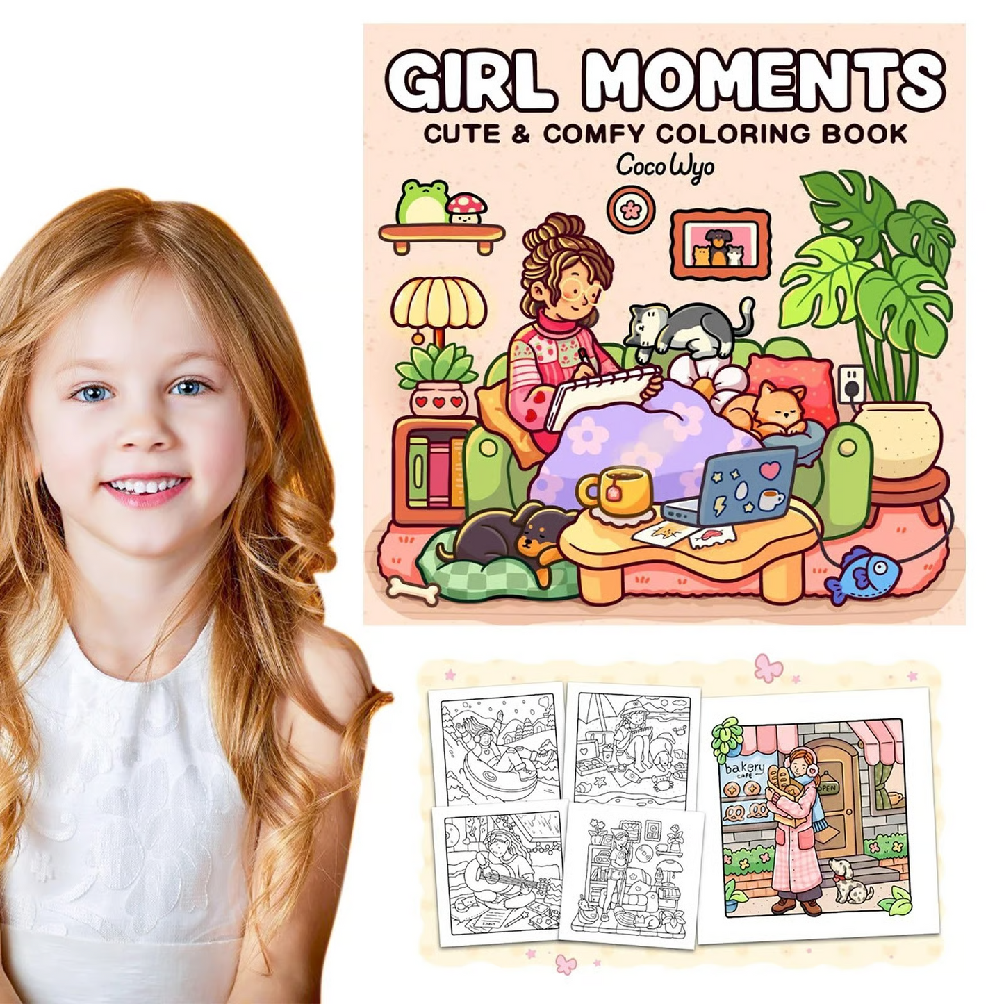 Girl Moments: Coloring Book for Adults and Teens