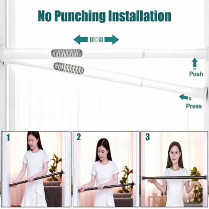 Drill-Free Adjustable Clothes Hanging  Rod