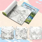 Mountains and Rivers Coloring Book With 24 colors Paint set