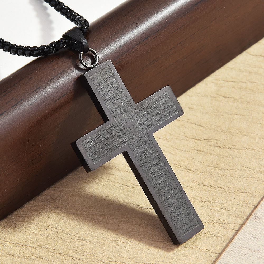 Cross scripture pendant necklace