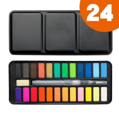 Mountains and Rivers Coloring Book With 24 colors Paint set