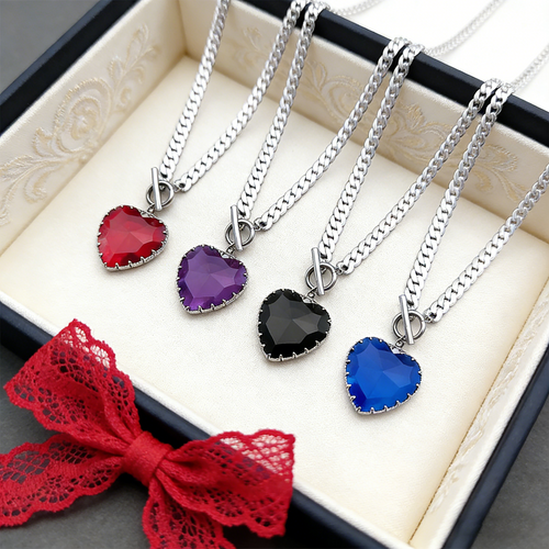 Gothic-Punk Heart-shaped Necklace