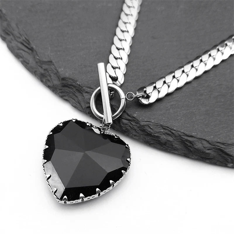 Gothic-Punk Heart-shaped Necklace