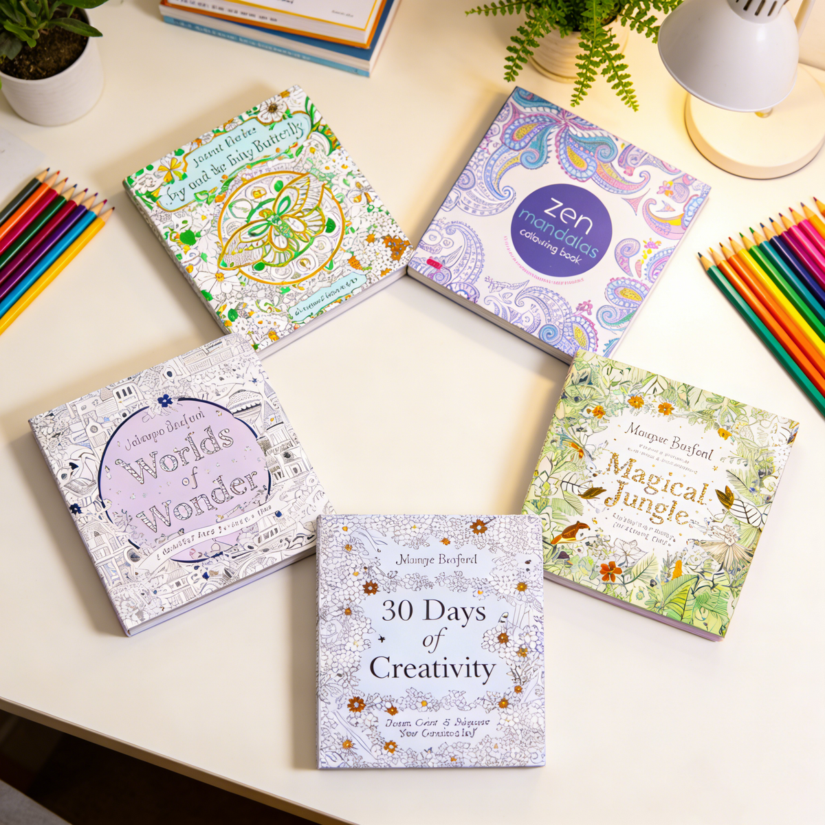 Stress-Relief Coloring Books Collection
