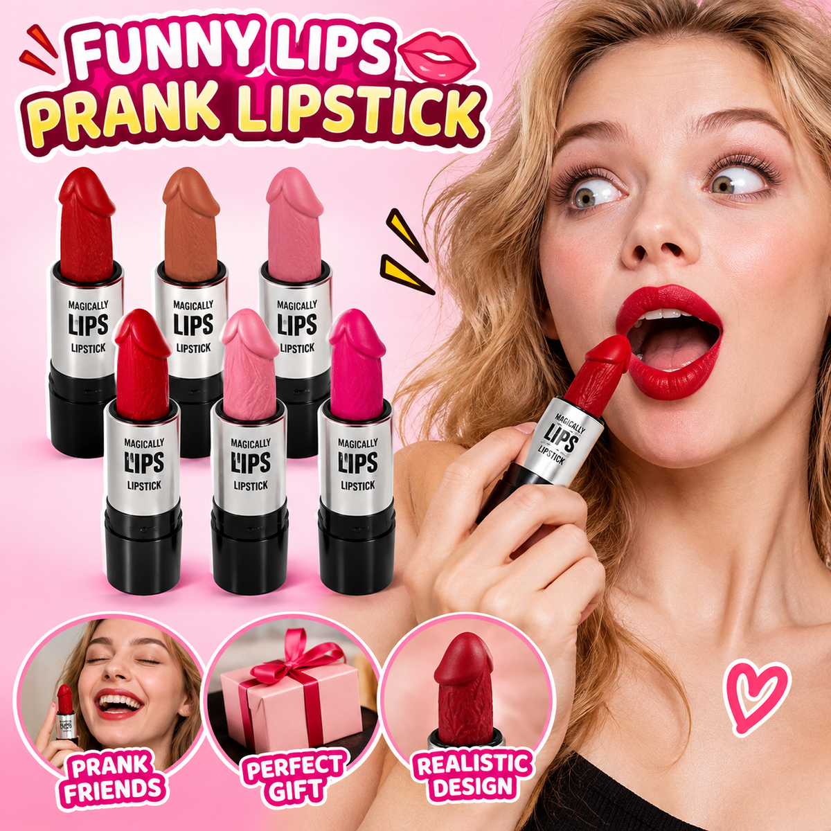 FUNNY LIPS PRANK LIPSTICK🎁Great for Halloween＆Christmas gag gifts for women