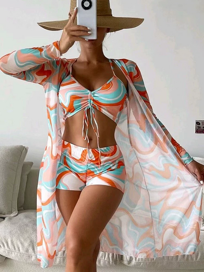 Women's Swimwear High Waisted 3-Piece Set