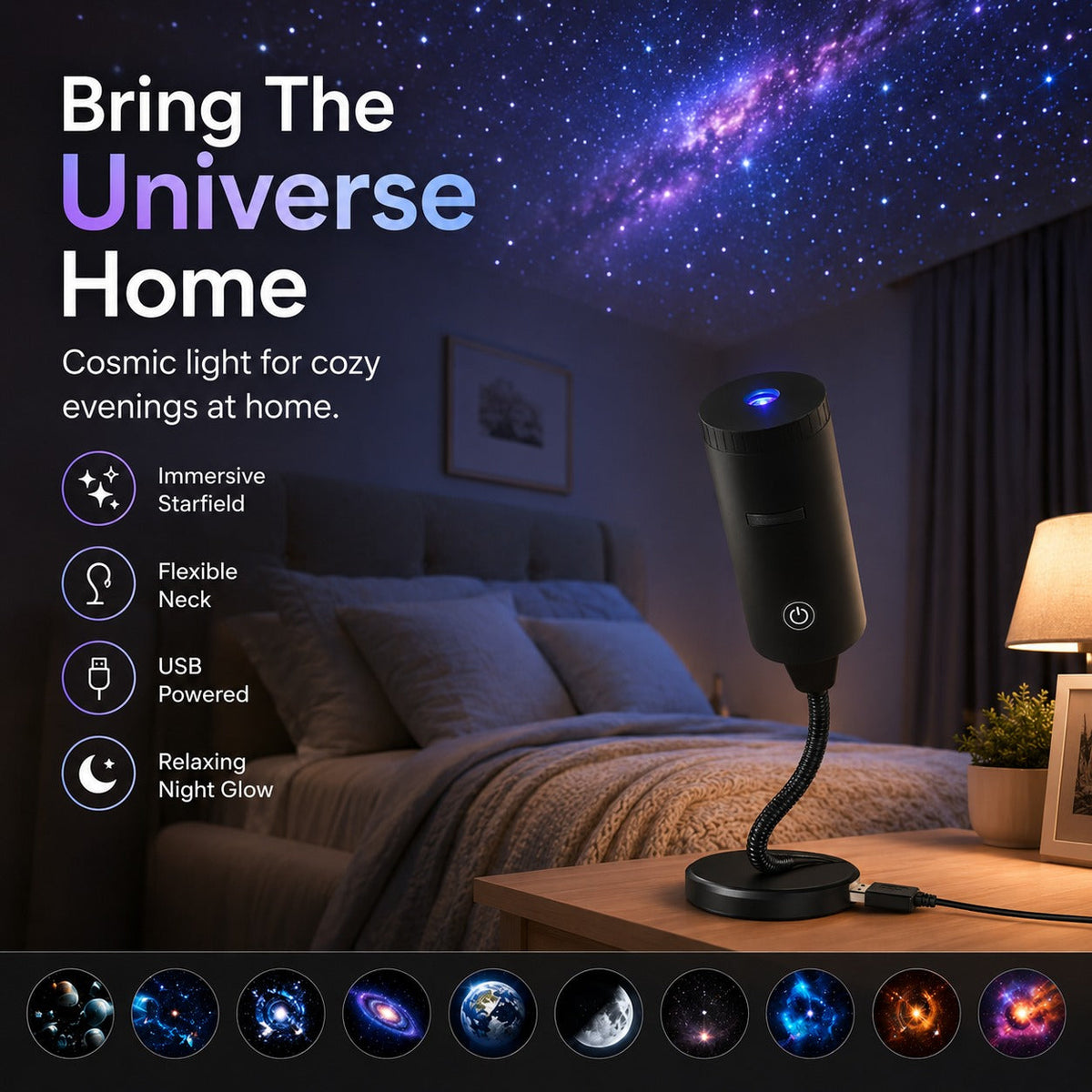 🎄 Plug-&-Play HD Christmas Projector — 6 or 10 Festive Scenes🎅