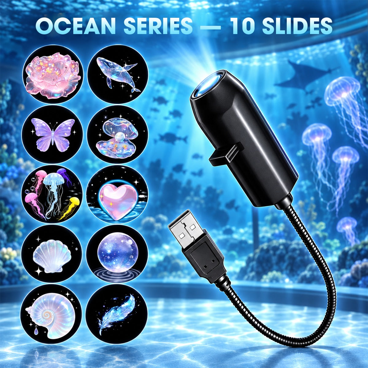 🎄 Plug-&-Play HD Christmas Projector — 6 or 10 Festive Scenes🎅