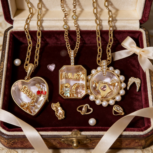 Transparent glass open-close freely necklace