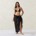 Side Tie Midi Sarong Long Sheer Cover Ups