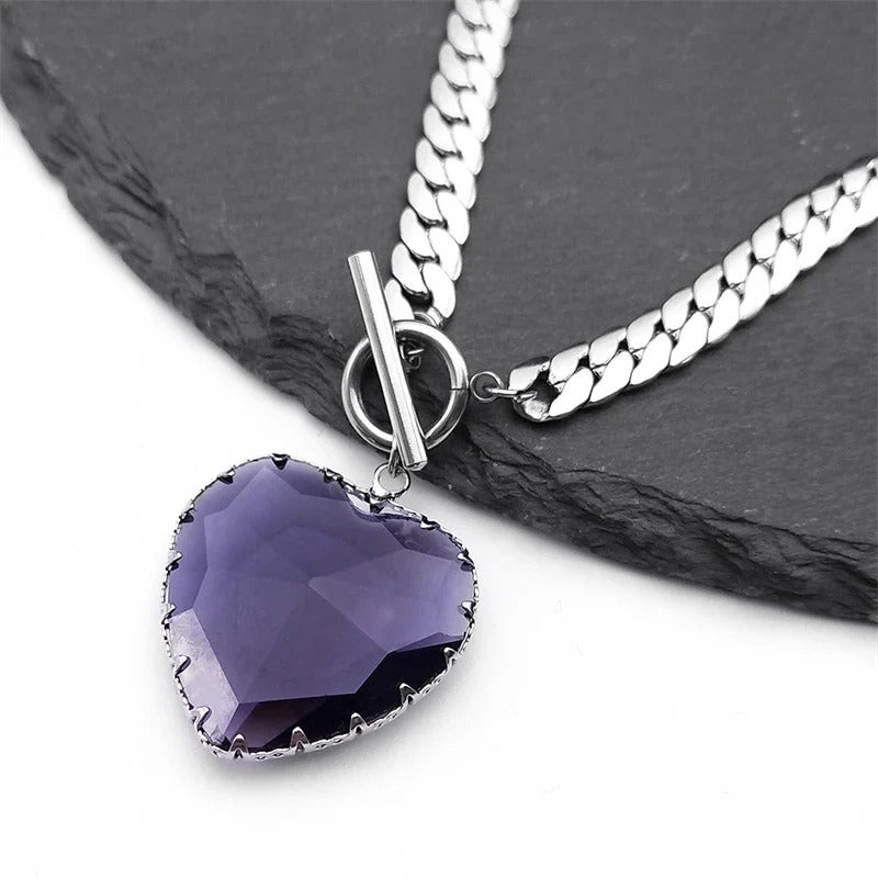 Gothic-Punk Heart-shaped Necklace