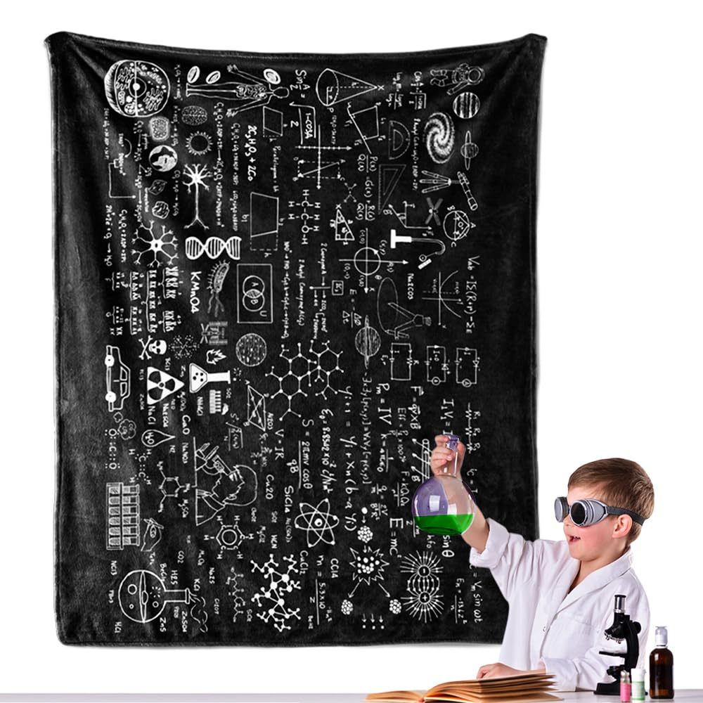 Science Formulas Chalkboard Math Physics Equation Flannel Blanket