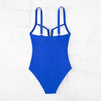 V-neck one-piece swimsuit