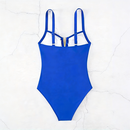 V-neck one-piece swimsuit