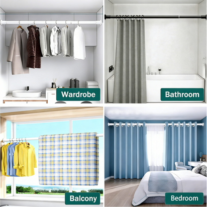 Drill-Free Adjustable Clothes Hanging  Rod