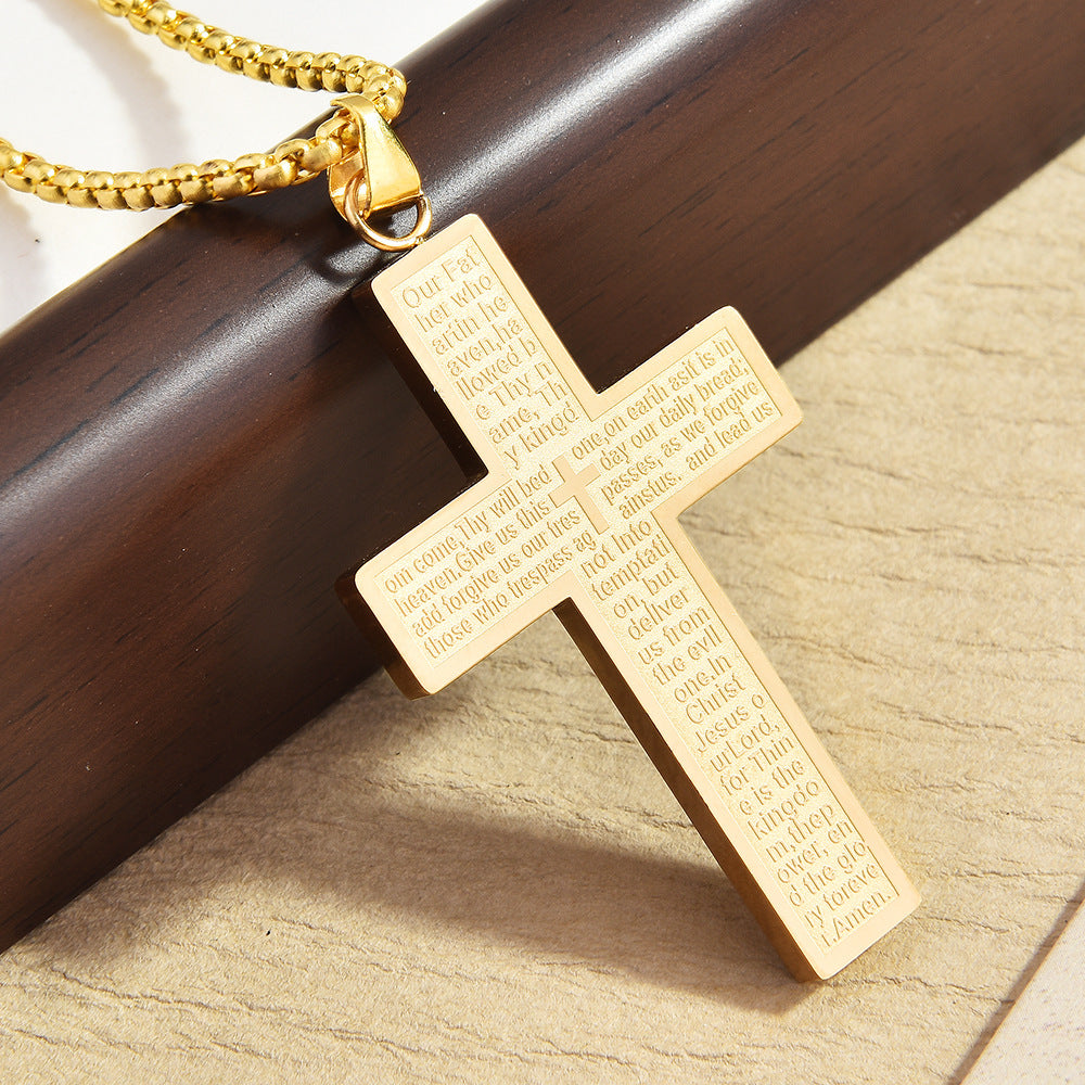 Cross scripture pendant necklace