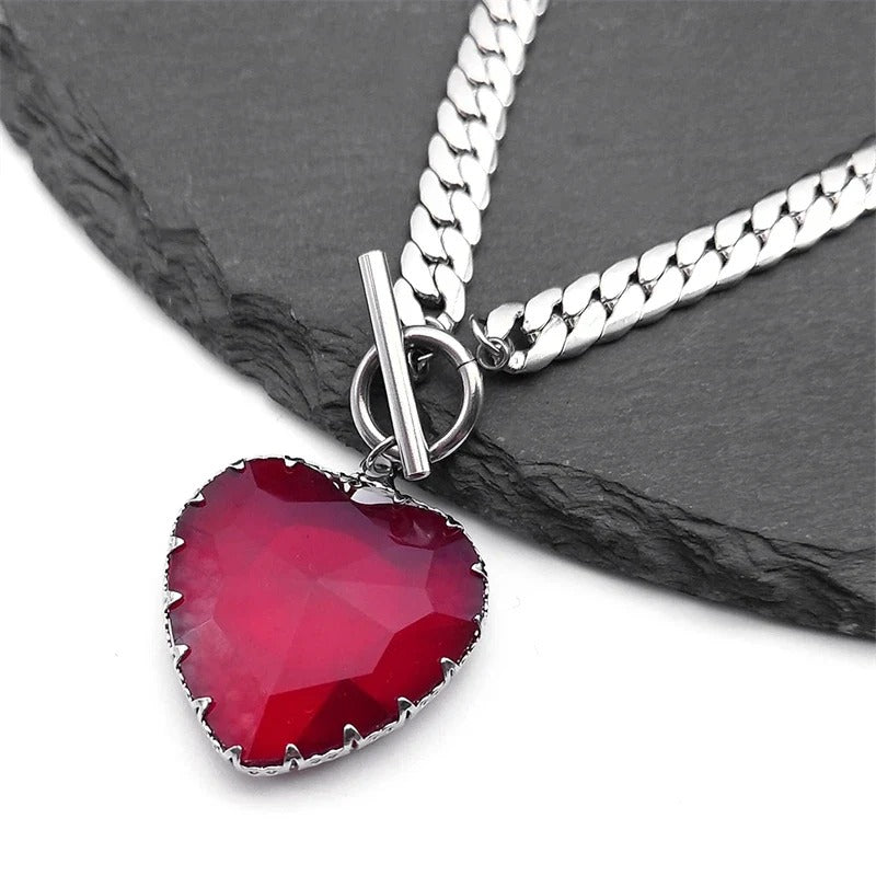 Gothic-Punk Heart-shaped Necklace