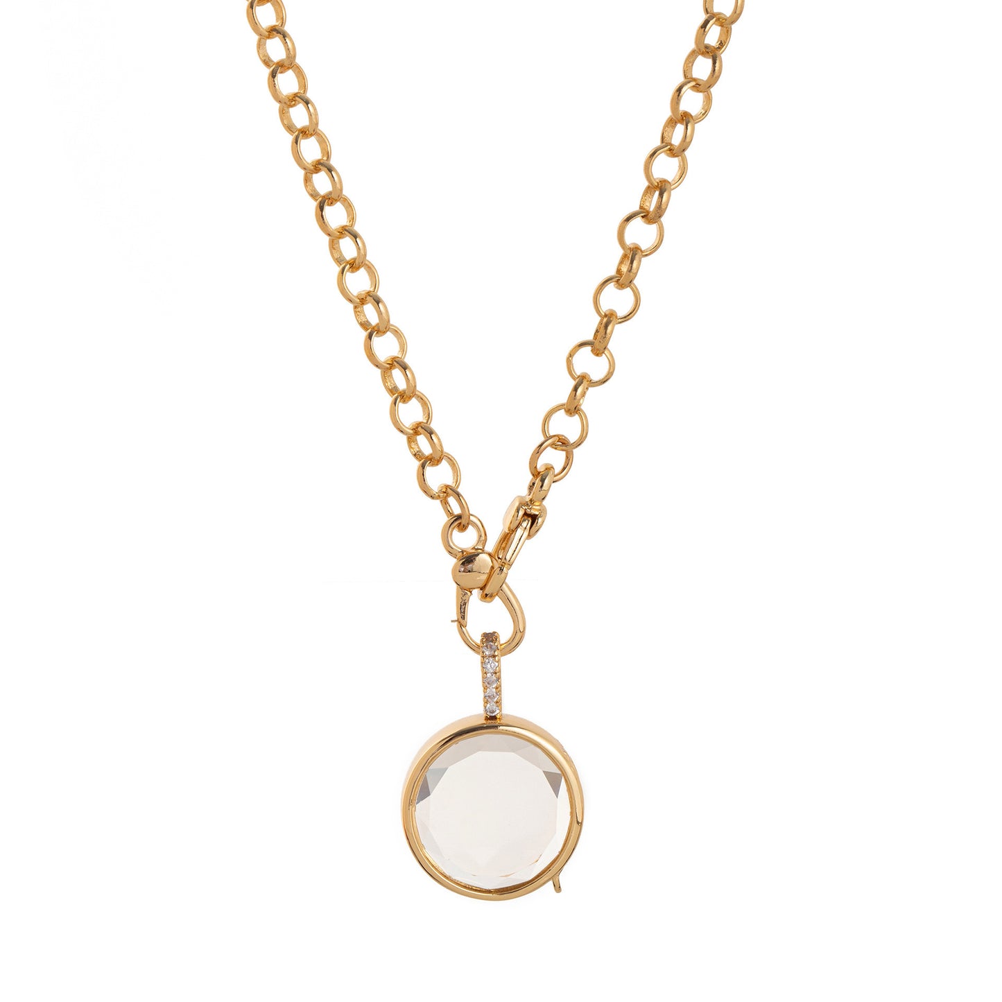 Transparent glass open-close freely necklace