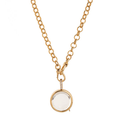 Transparent glass open-close freely necklace