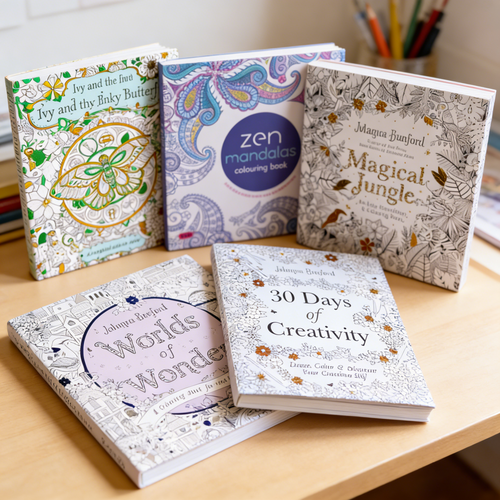 Stress-Relief Coloring Books Collection