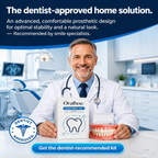 Full Set Natural Dentures Upper & Lower Silicone Fake Teeth Braces Comfort Fit 
