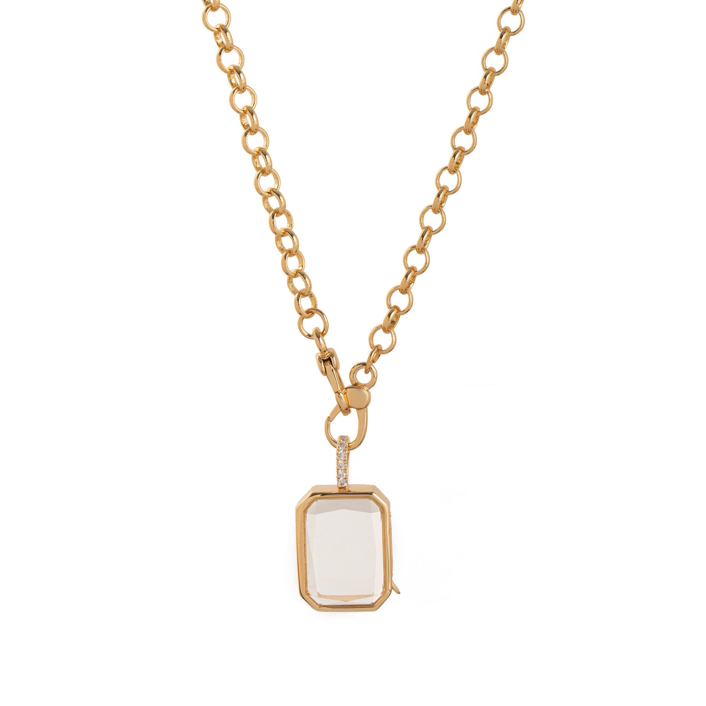 Transparent glass open-close freely necklace