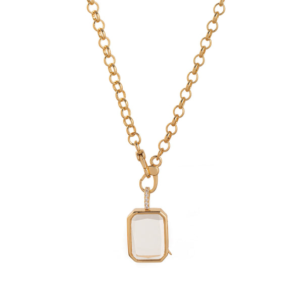 Transparent glass open-close freely necklace