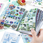 30 Vintage-style Planner Stickers Book
