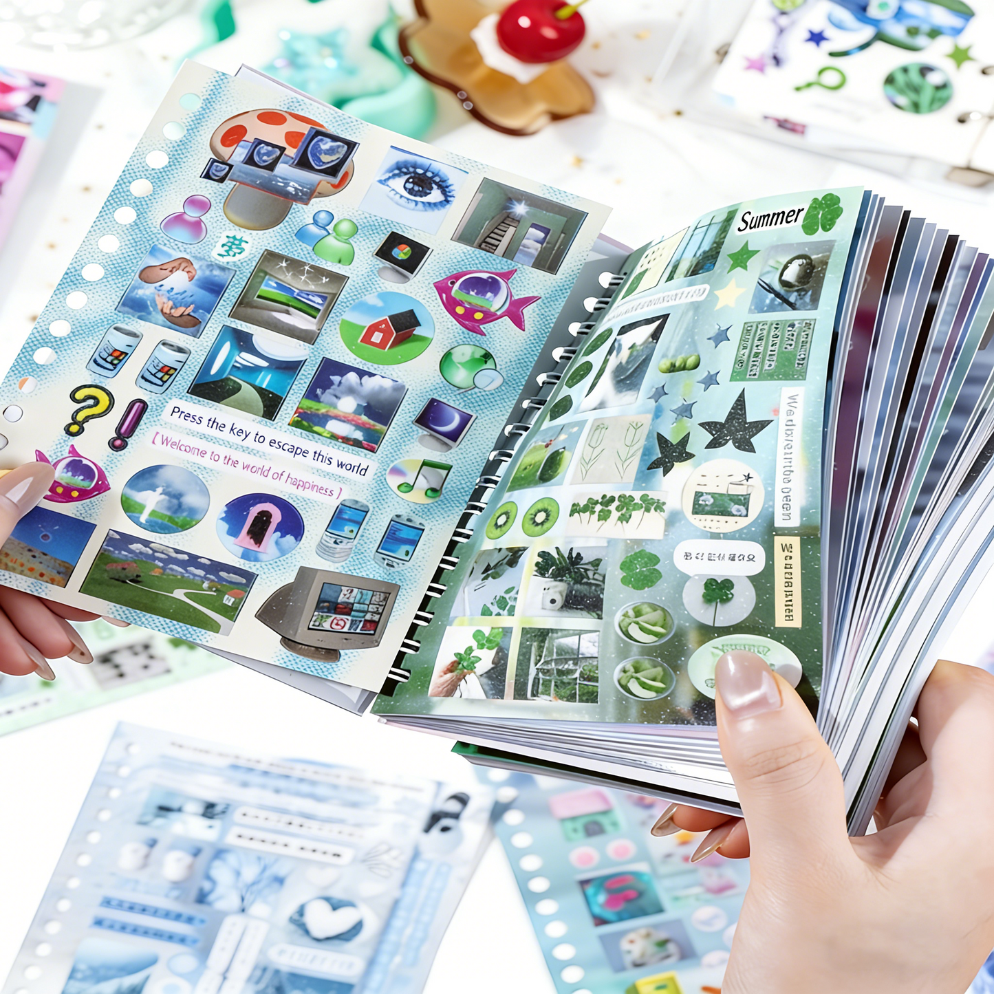 30 Vintage-style Planner Stickers Book
