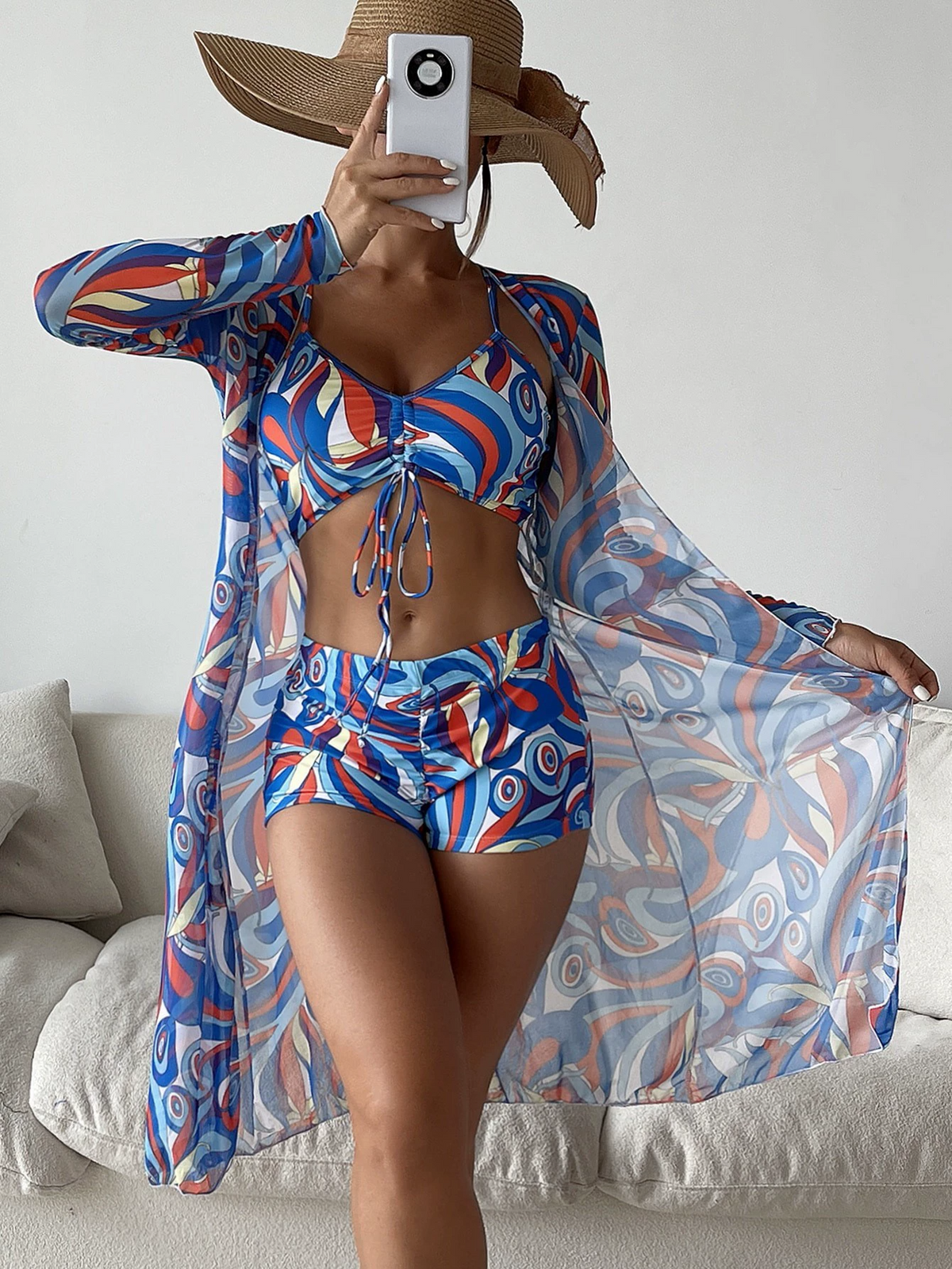 Women's Swimwear High Waisted 3-Piece Set