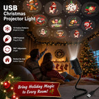 🎄 Plug-&-Play HD Christmas Projector — 6 or 10 Festive Scenes🎅