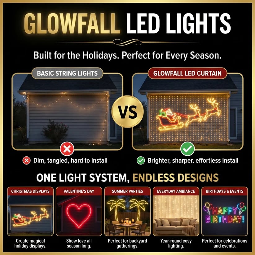 🔥Halloween Christmas LED House Net & Smart Outdoor Wall Curtain Light