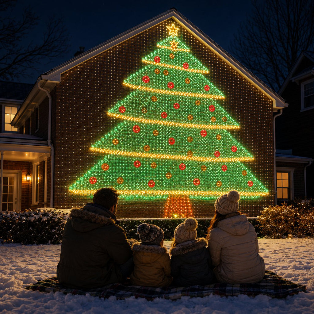 🔥Halloween Christmas LED House Net & Smart Outdoor Wall Curtain Light