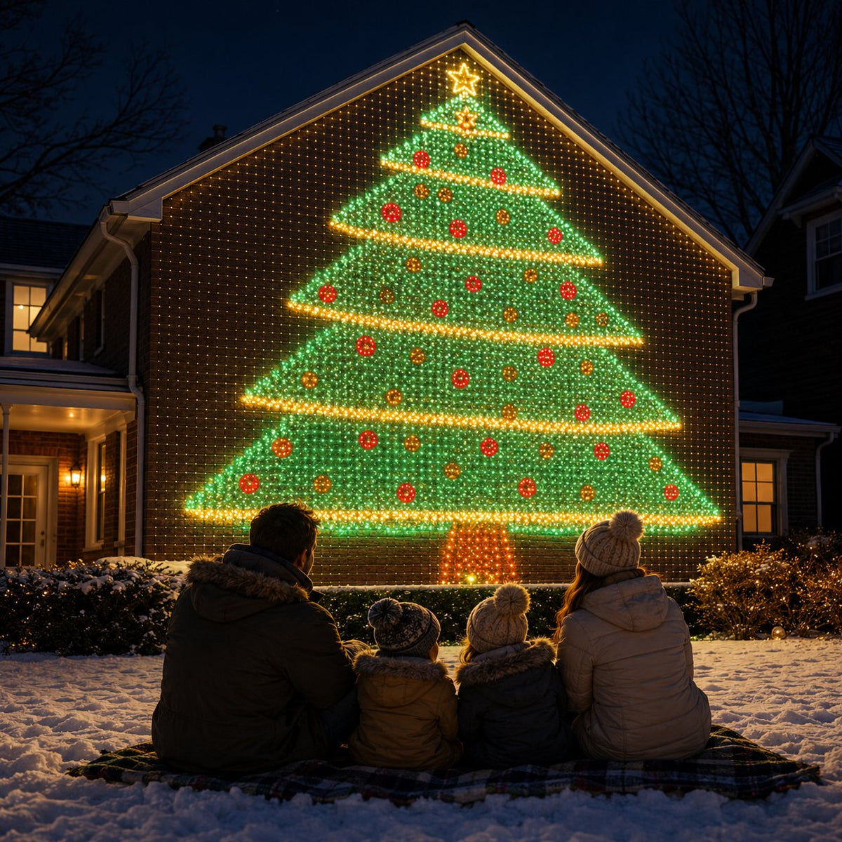 🔥Halloween Christmas LED House Net & Smart Outdoor Wall Curtain Light