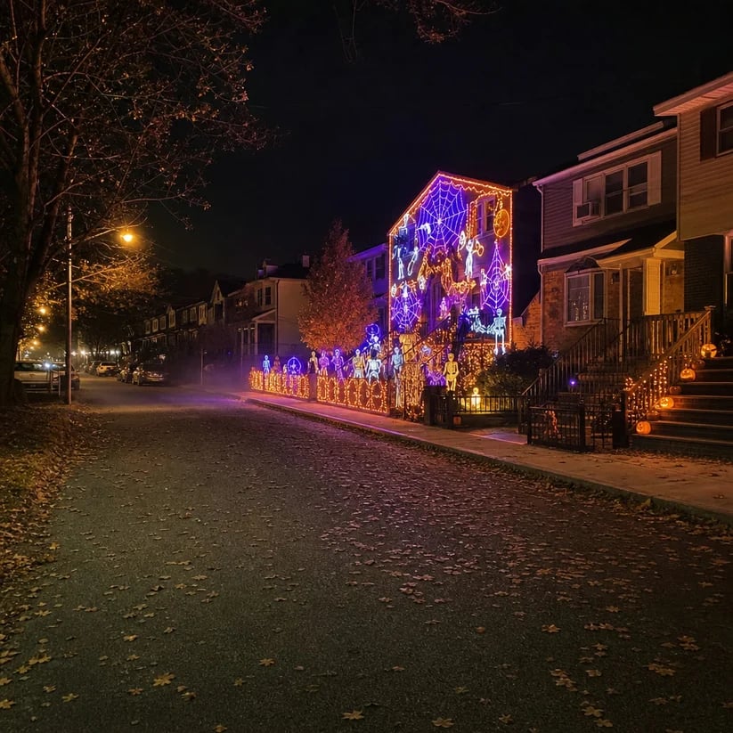 🔥Halloween Christmas LED House Net & Smart Outdoor Wall Curtain Light