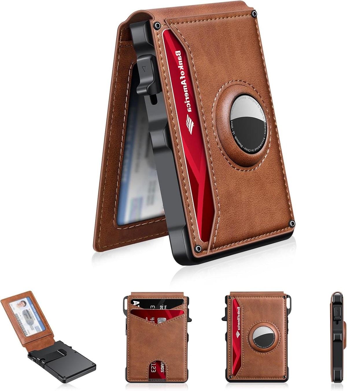 Men's Simple Bifold  Pop Up Aluminum Wallet