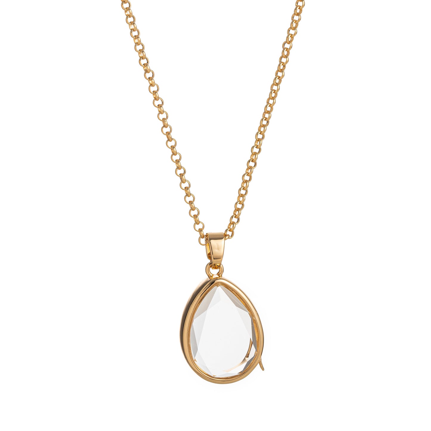 Transparent glass open-close freely necklace