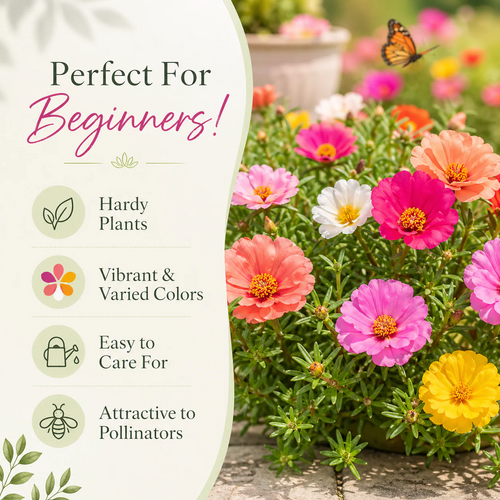 🌼 Portulaca Flowers: Super Easy to Grow, Perfect for Beginners