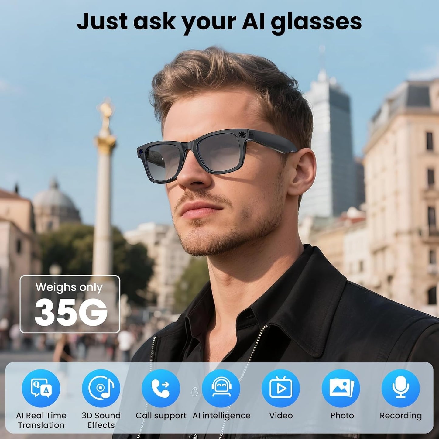 🔥AI Camera Smart Glasses