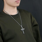 Cross pendant necklace with bible text