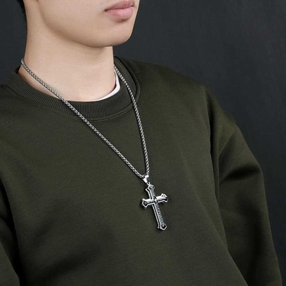 Cross pendant necklace with bible text