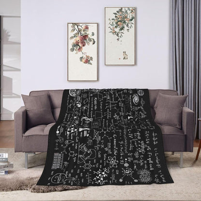 Science Formulas Chalkboard Math Physics Equation Flannel Blanket