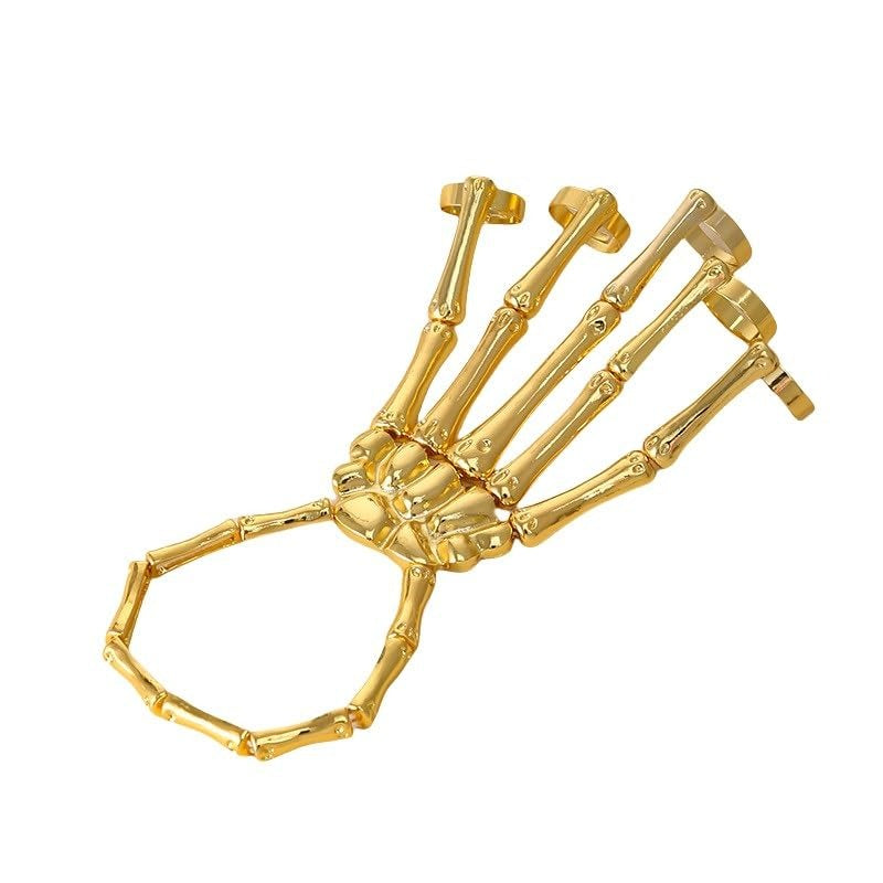 Punk exaggerated demonic hand skull bracelet