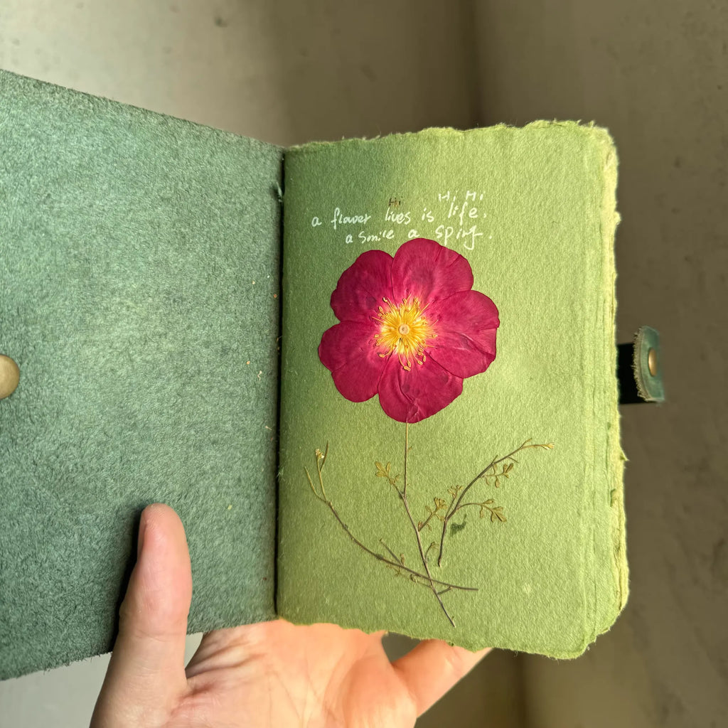 Handmade DIY Green Paper Journal
