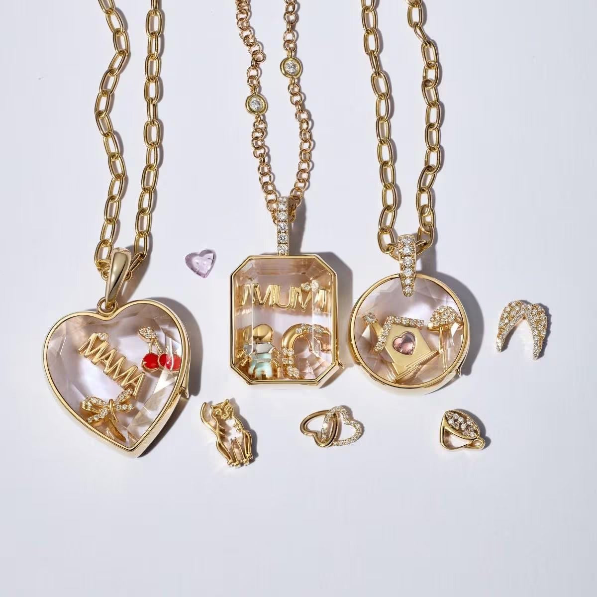 Transparent glass open-close freely necklace