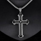 Cross pendant necklace with bible text