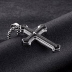 Cross pendant necklace with bible text