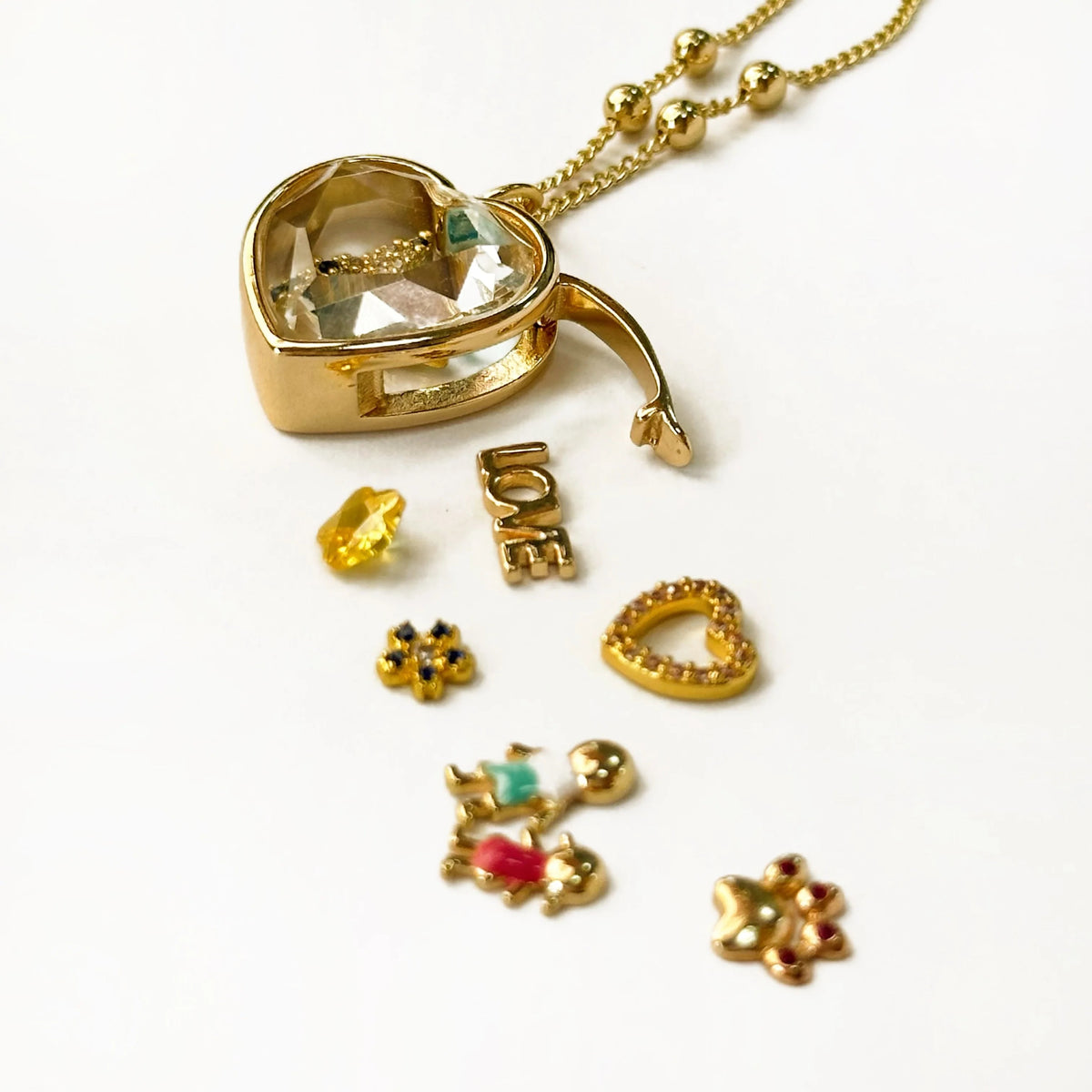 Transparent glass open-close freely necklace